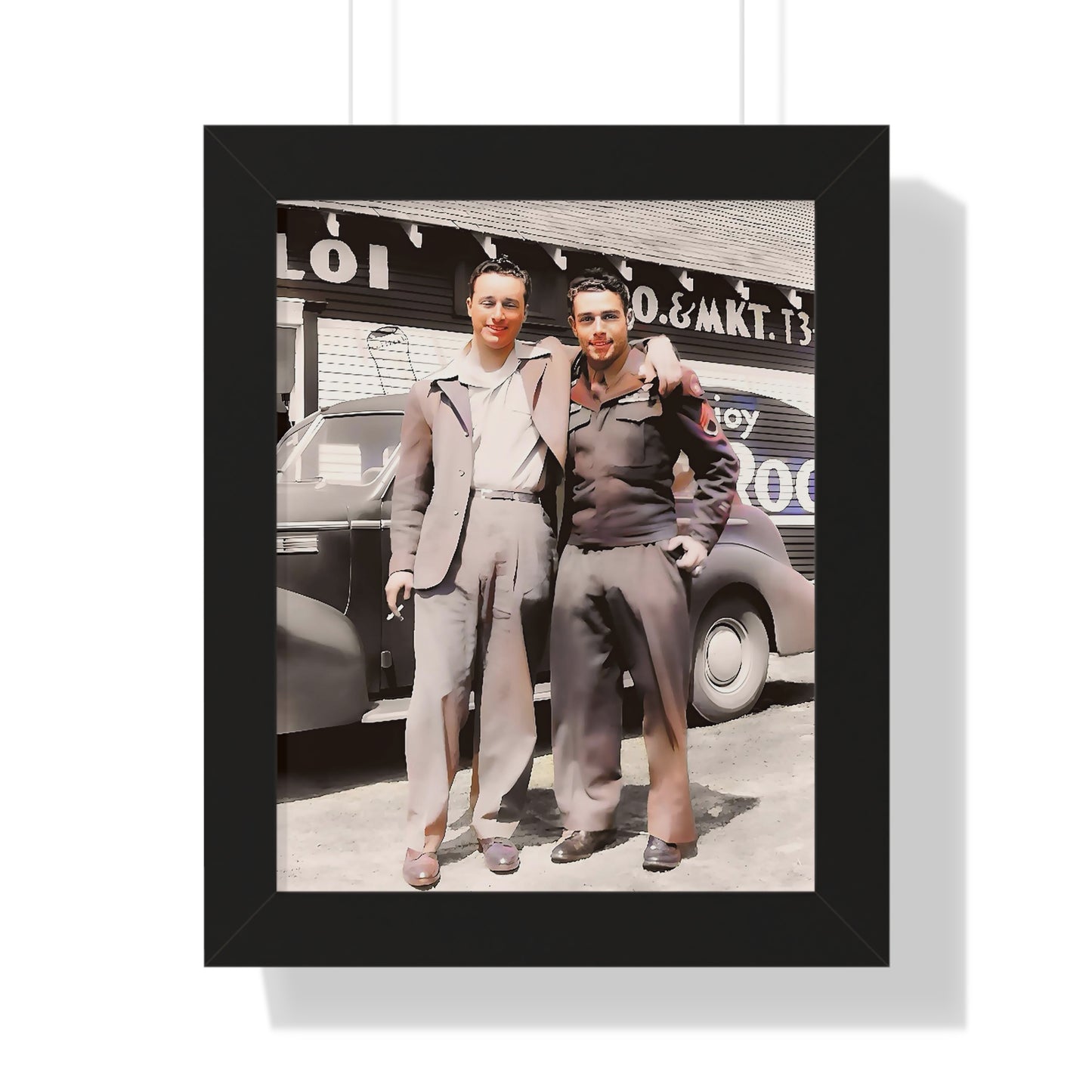 paire 058 | Framed Poster Gay Vintage Photo Queer Couple Dad Gift Uncle Present LGBTQ Boyfriend