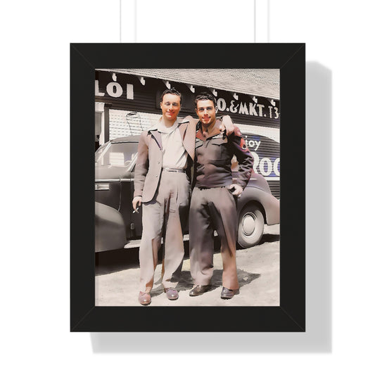 paire 058 | Framed Poster Gay Vintage Photo Queer Couple Dad Gift Uncle Present LGBTQ Boyfriend