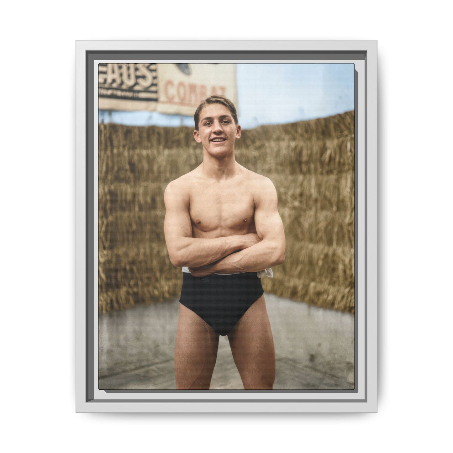 athlétisme 047 | Framed Vintage Photo - Matte Canvas