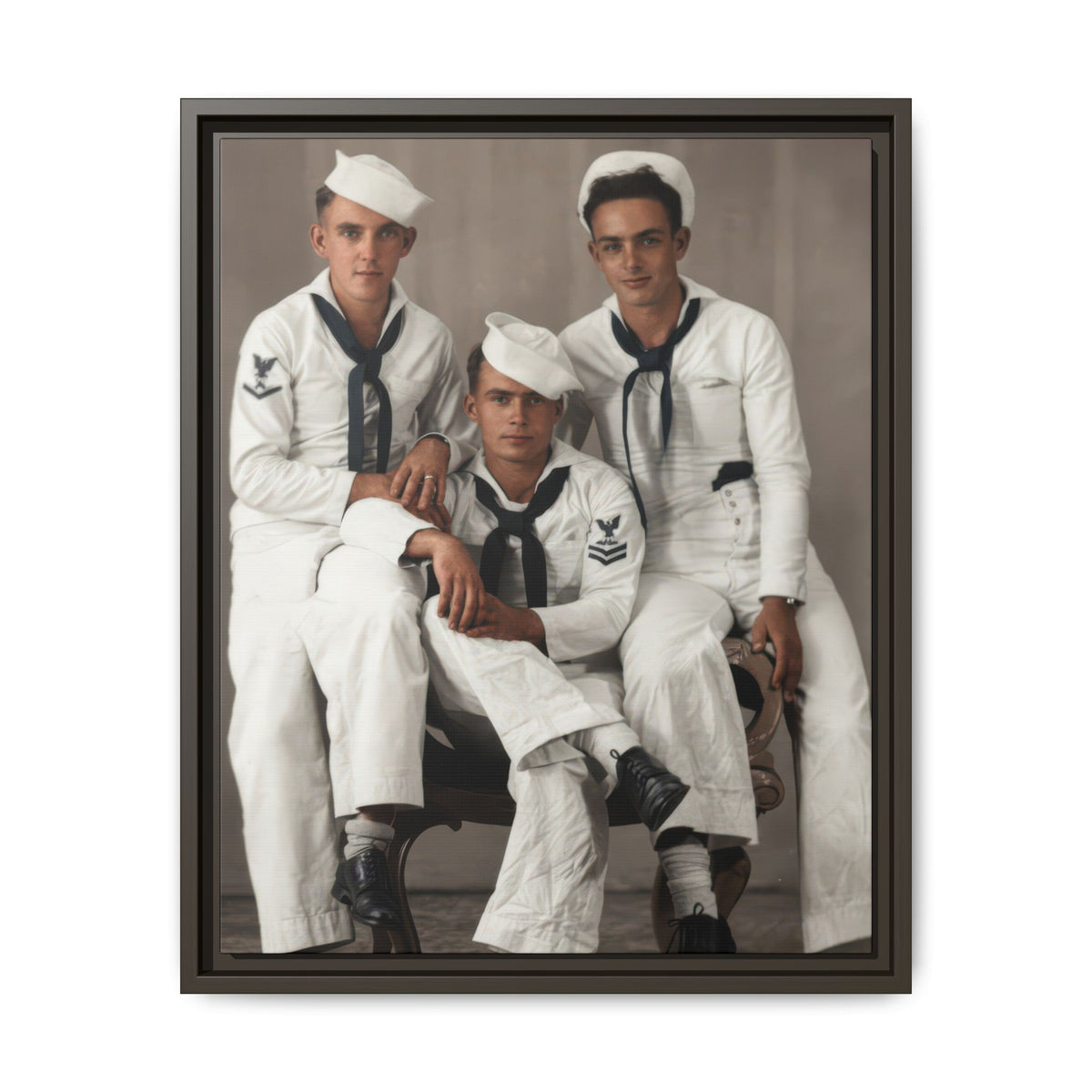 hommes 008 | Framed Vintage Photo - Matte Canvas