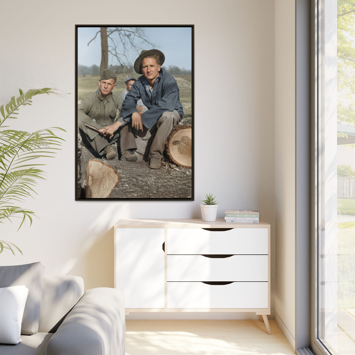 hommes 020 | Framed Vintage Photo - Matte Canvas
