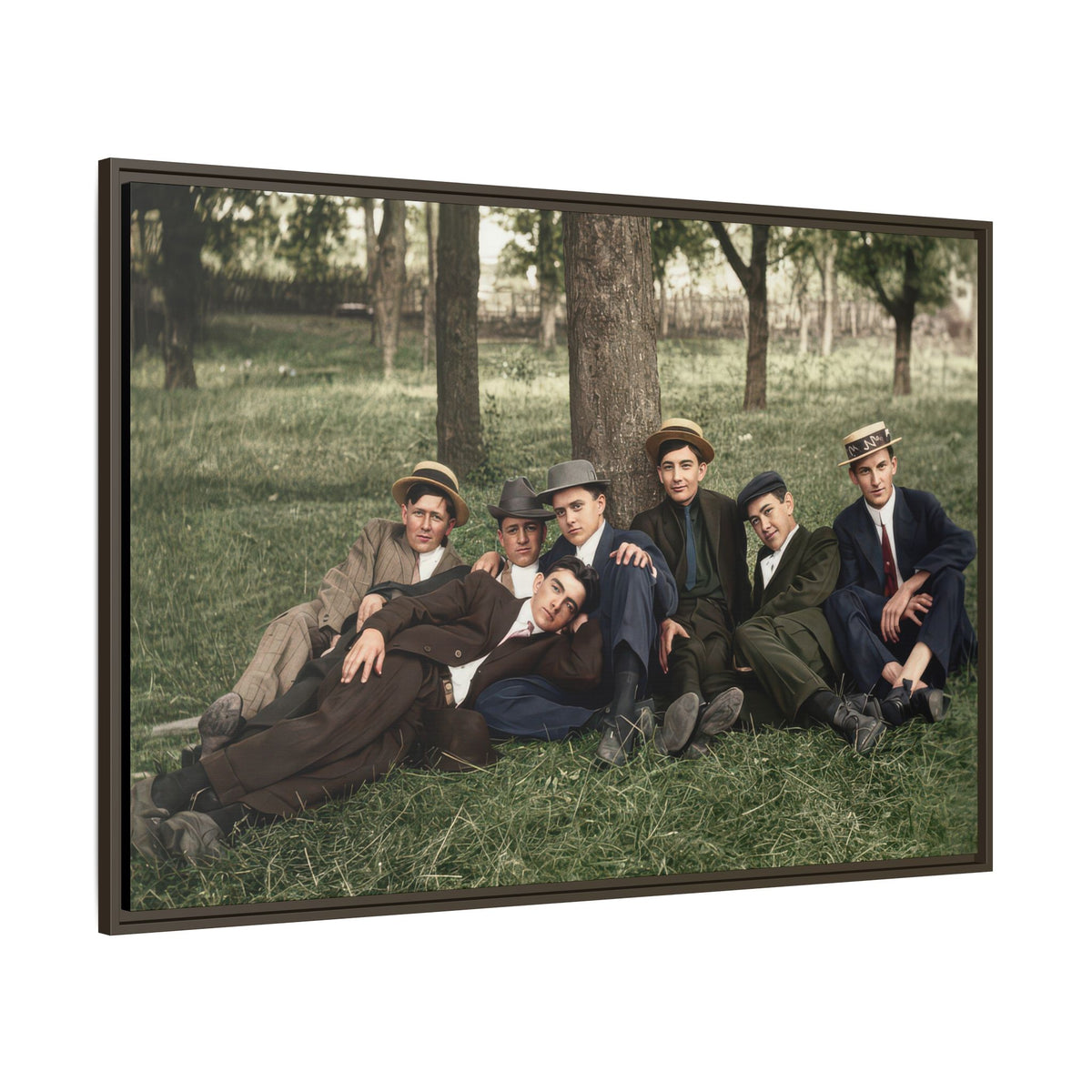 hommes 005 | Framed Vintage Photo - Matte Canvas