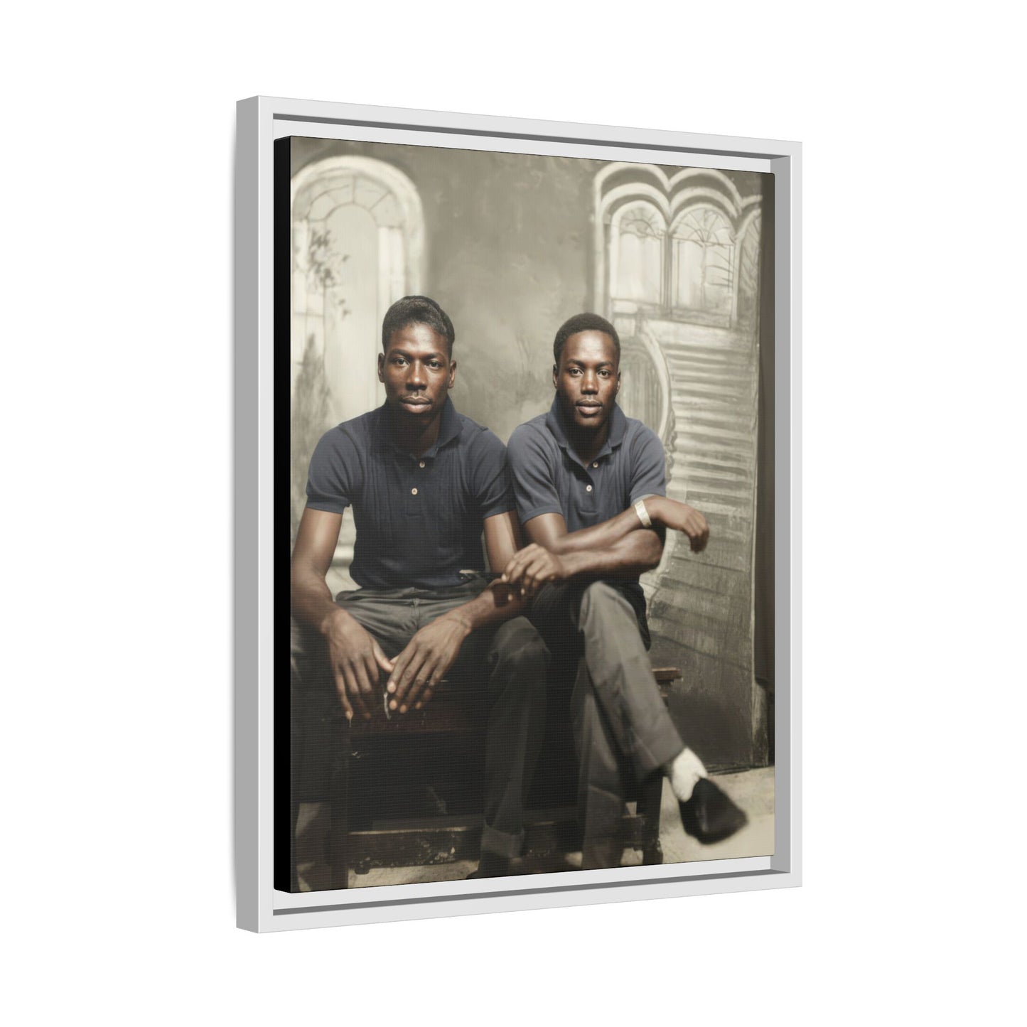 paire 044 | Framed Vintage Photo - Matte Canvas