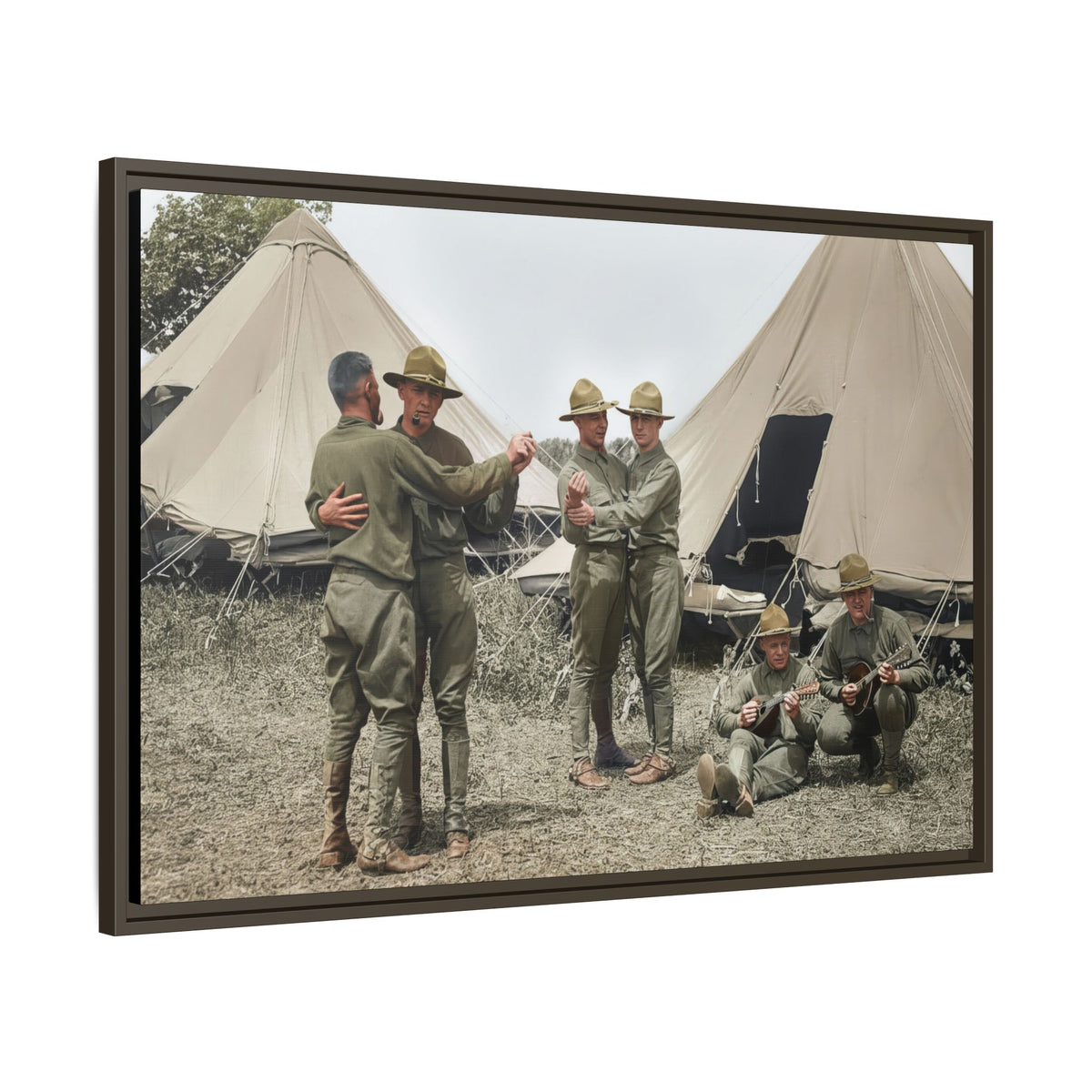 hommes 006 | Framed Vintage Photo - Matte Canvas