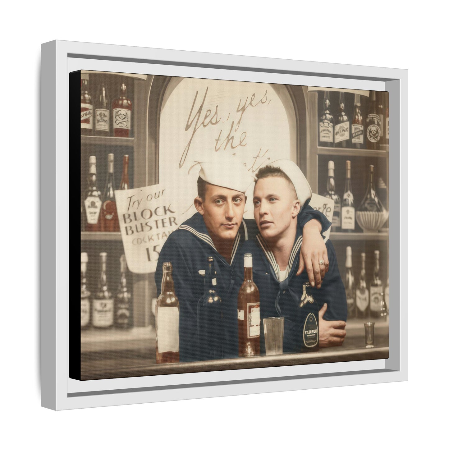 paire 048 | Framed Vintage Photo - Matte Canvas