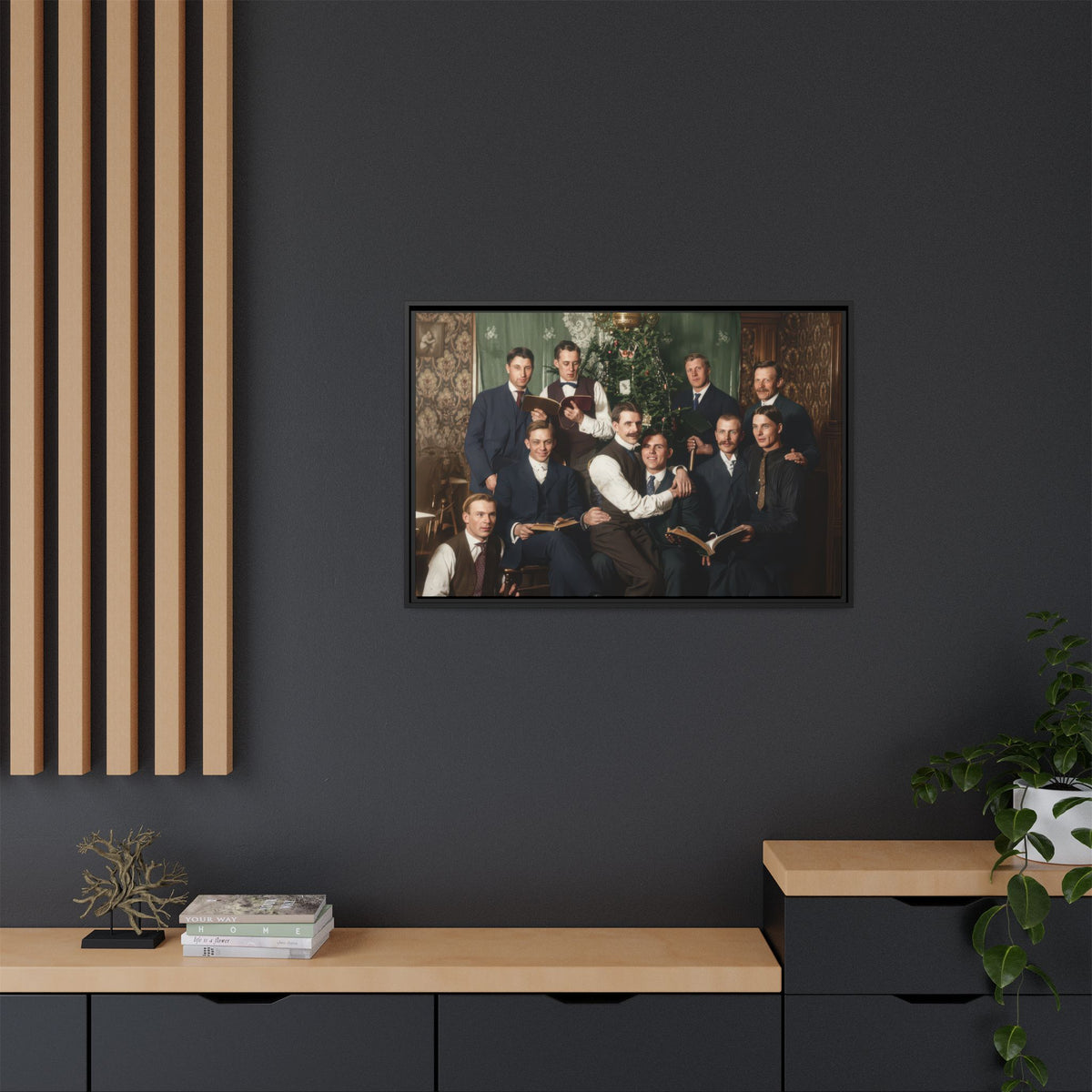 hommes 001 | Framed Vintage Photo - Matte Canvas