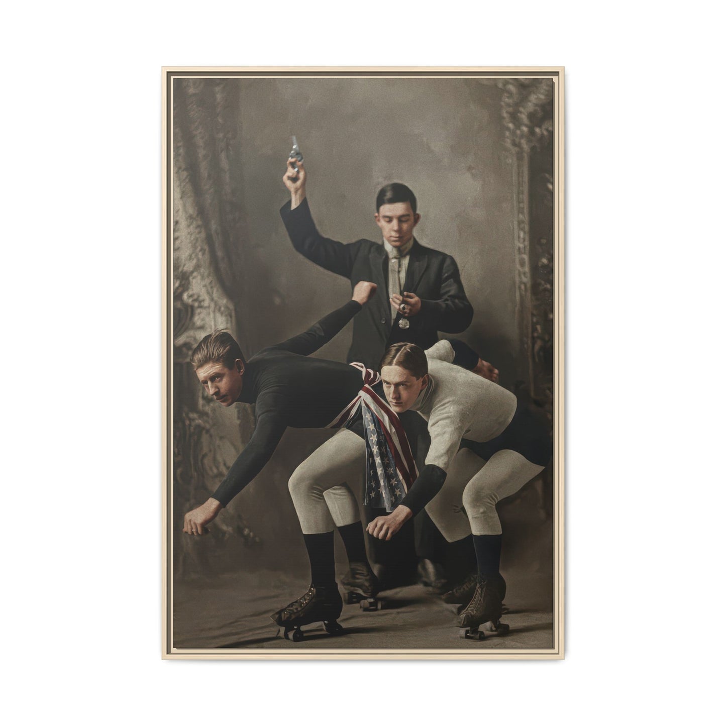 athlétisme 020 | Framed Vintage Photo - Matte Canvas