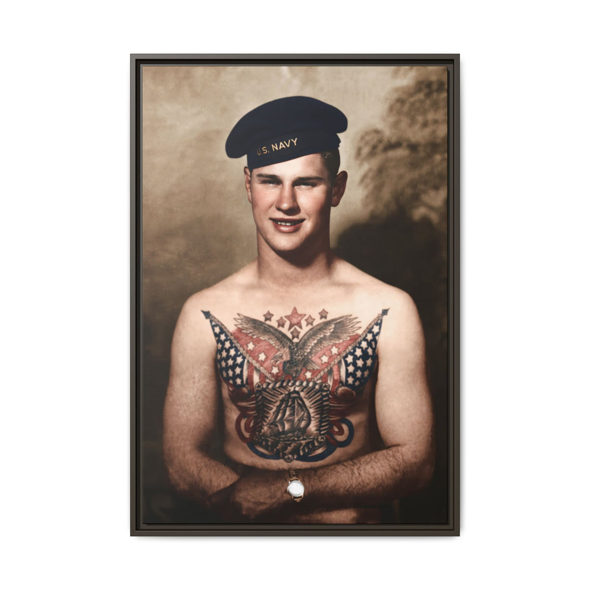 celibataire 037 | Framed Vintage Photo - Matte Canvas