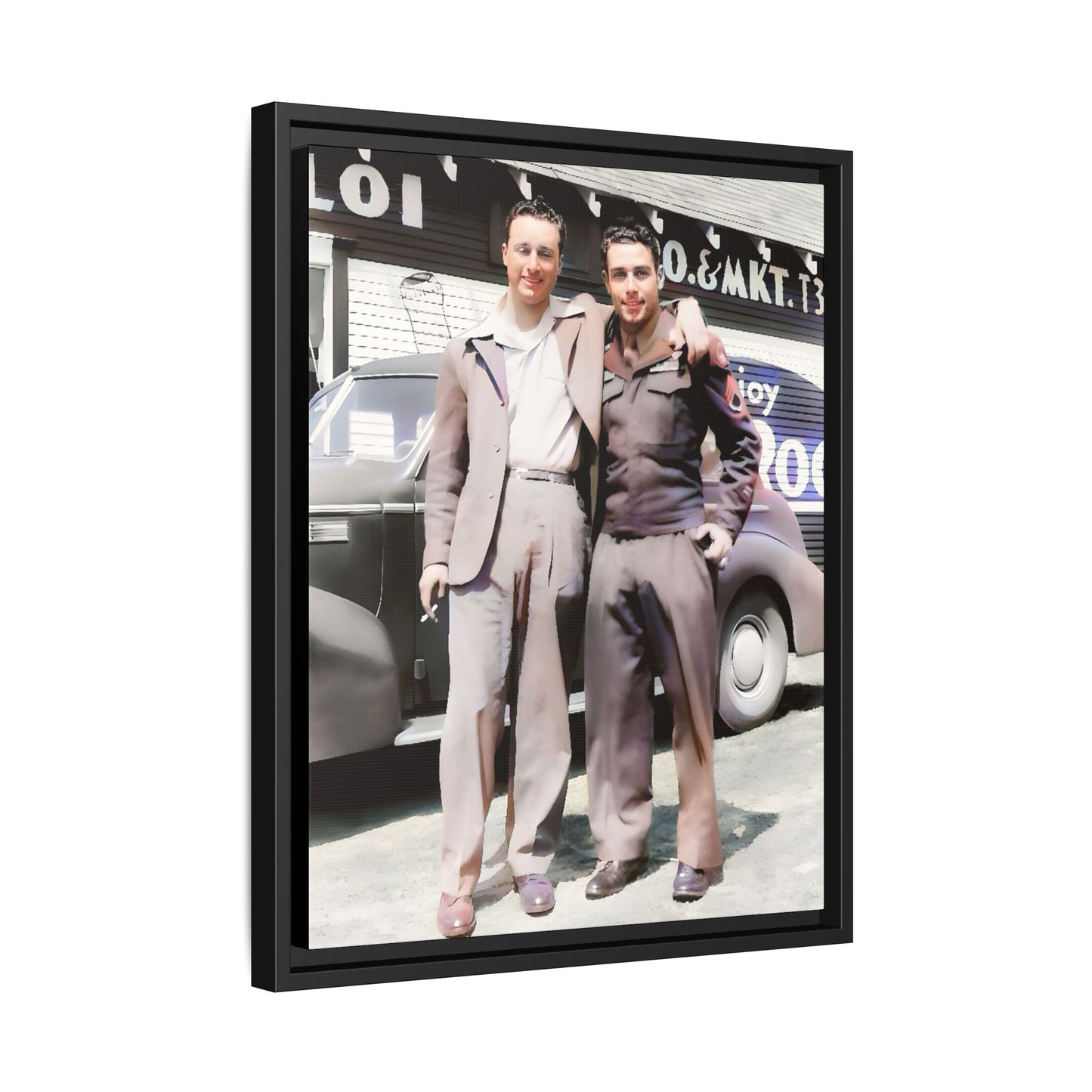 Donald & Philip - 1940s Vintage Gay Couple Photo | Restored Framed Canvas Art | Eugene Oregon History Eugene Oregon