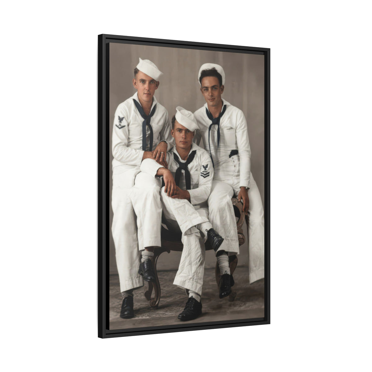 hommes 008 | Framed Vintage Photo - Matte Canvas