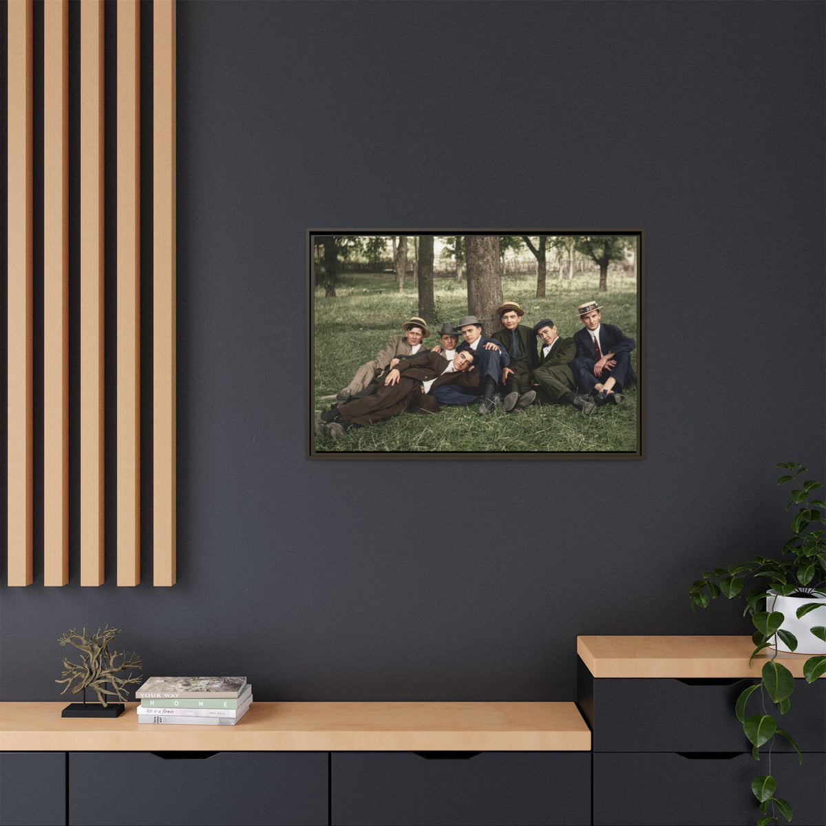 hommes 005 | Framed Vintage Photo - Matte Canvas