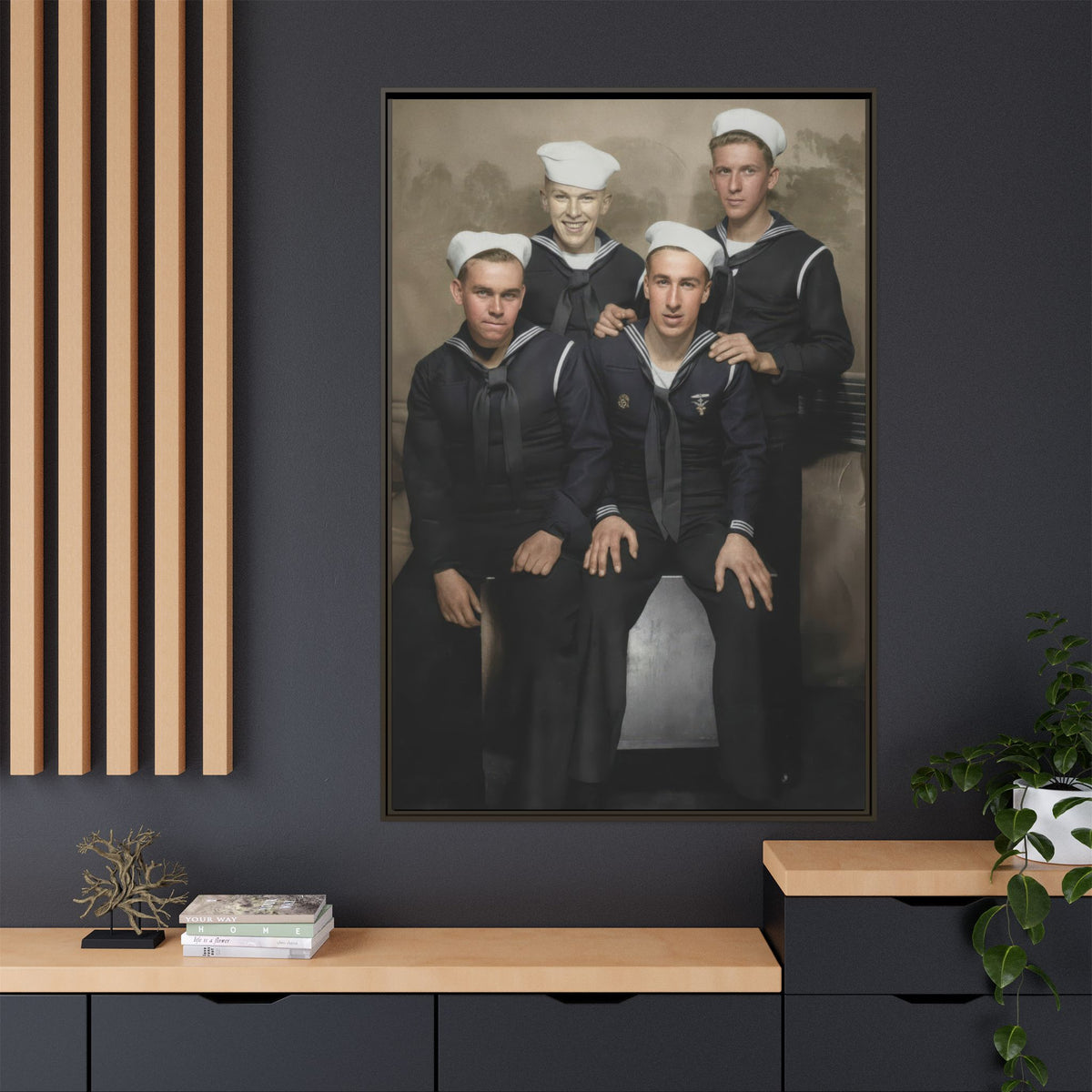hommes 011 | Framed Vintage Photo - Matte Canvas