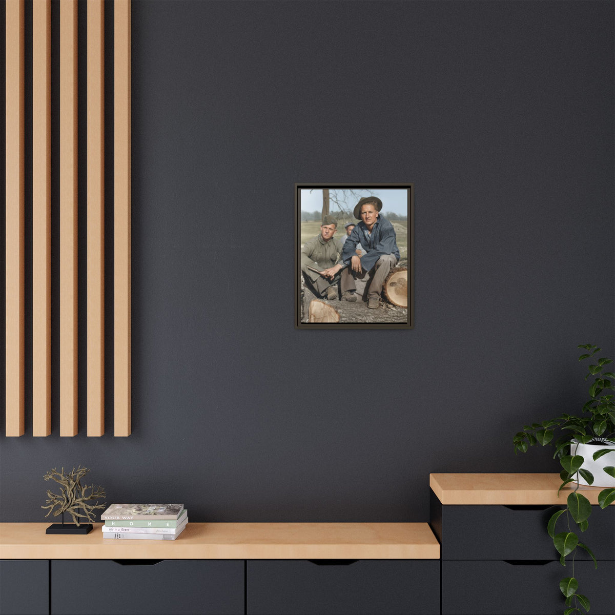 hommes 020 | Framed Vintage Photo - Matte Canvas