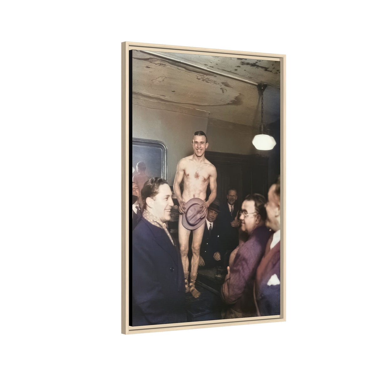 hommes 017 | Framed Vintage Photo - Matte Canvas
