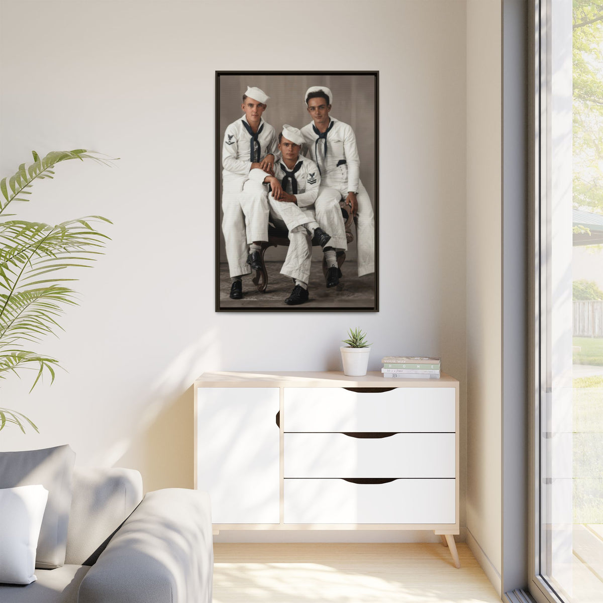 hommes 008 | Framed Vintage Photo - Matte Canvas