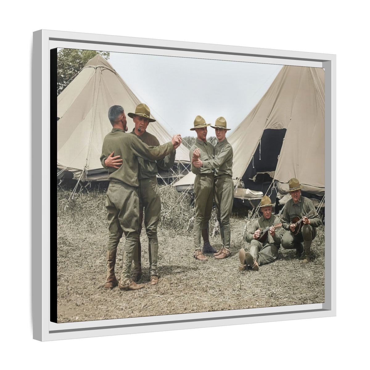 hommes 006 | Framed Vintage Photo - Matte Canvas