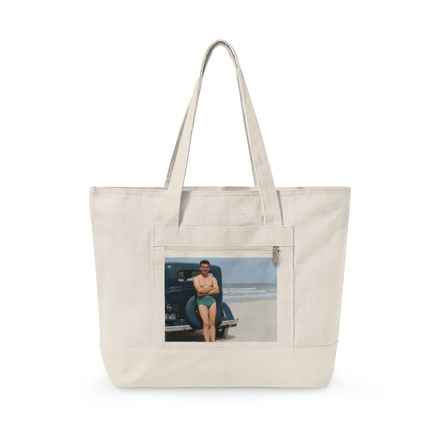 Beach Day Zippered Canvas Tote | nager 046
