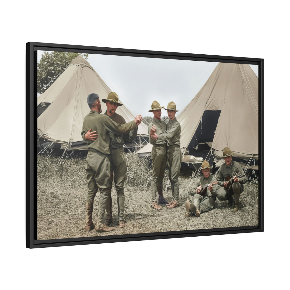 hommes 006 | Framed Vintage Photo - Matte Canvas
