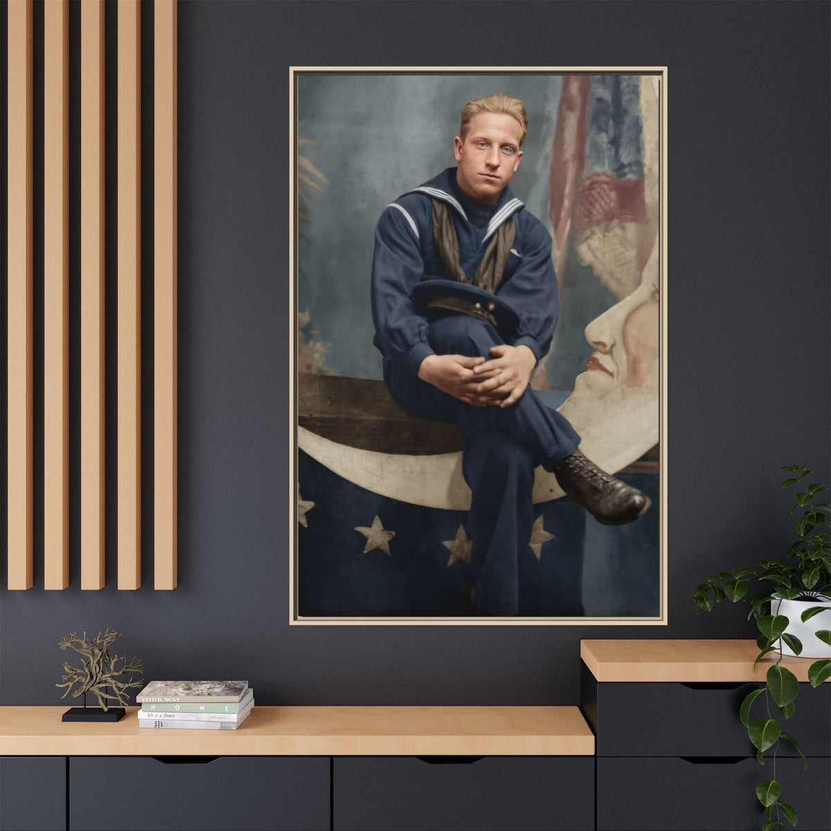celibataire 016 | Framed Vintage Photo - Matte Canvas