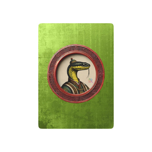 2025 Year of the Snake Poker Cards featuring a Yellow-Bellied Sea Snake in imperial Chinese robes, symbolizing wisdom & transformation