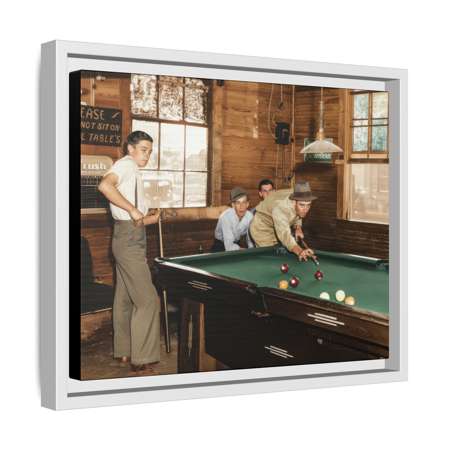 hommes 024 | Framed Vintage Photo - Matte Canvas