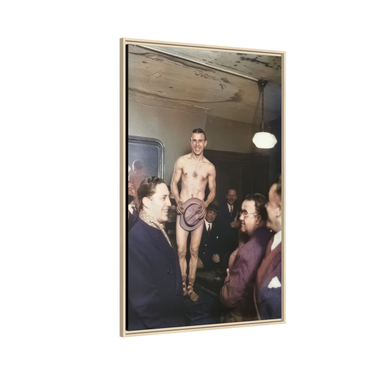 hommes 017 | Framed Vintage Photo - Matte Canvas