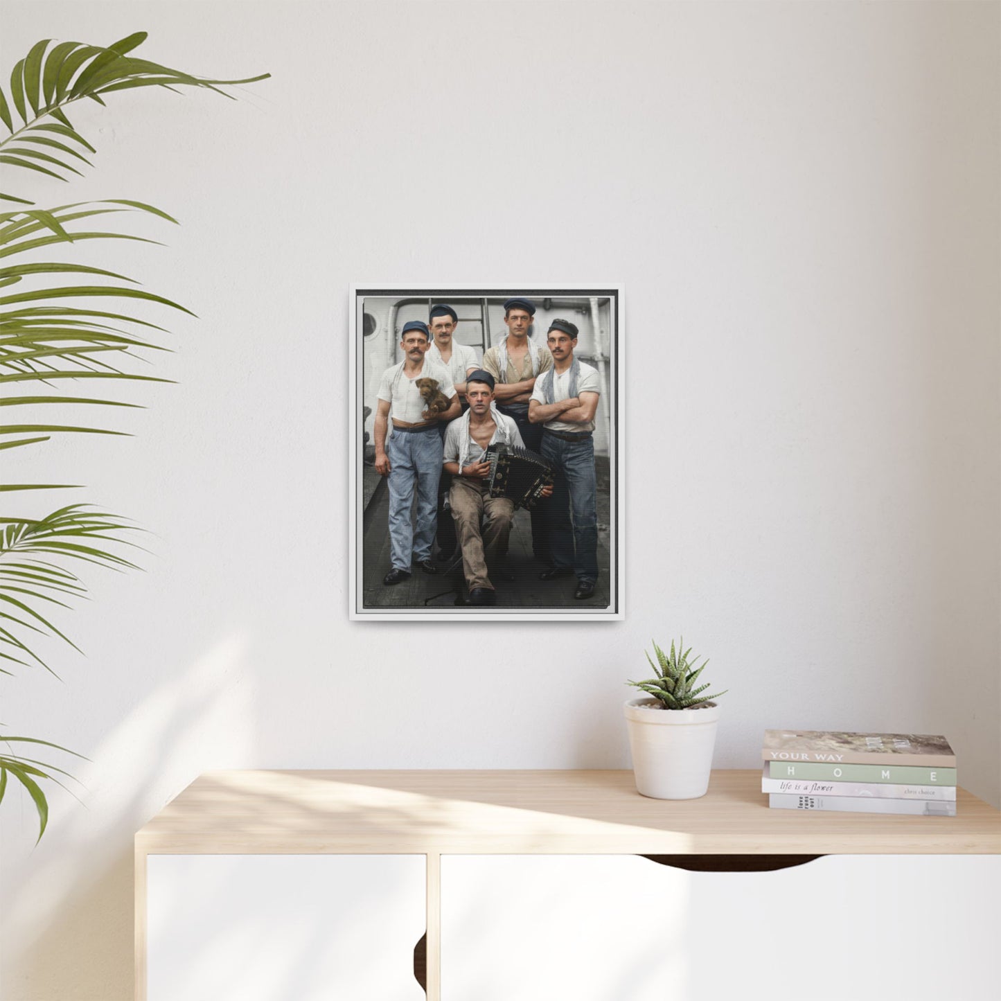 hommes 002 | Framed Vintage Photo - Matte Canvas