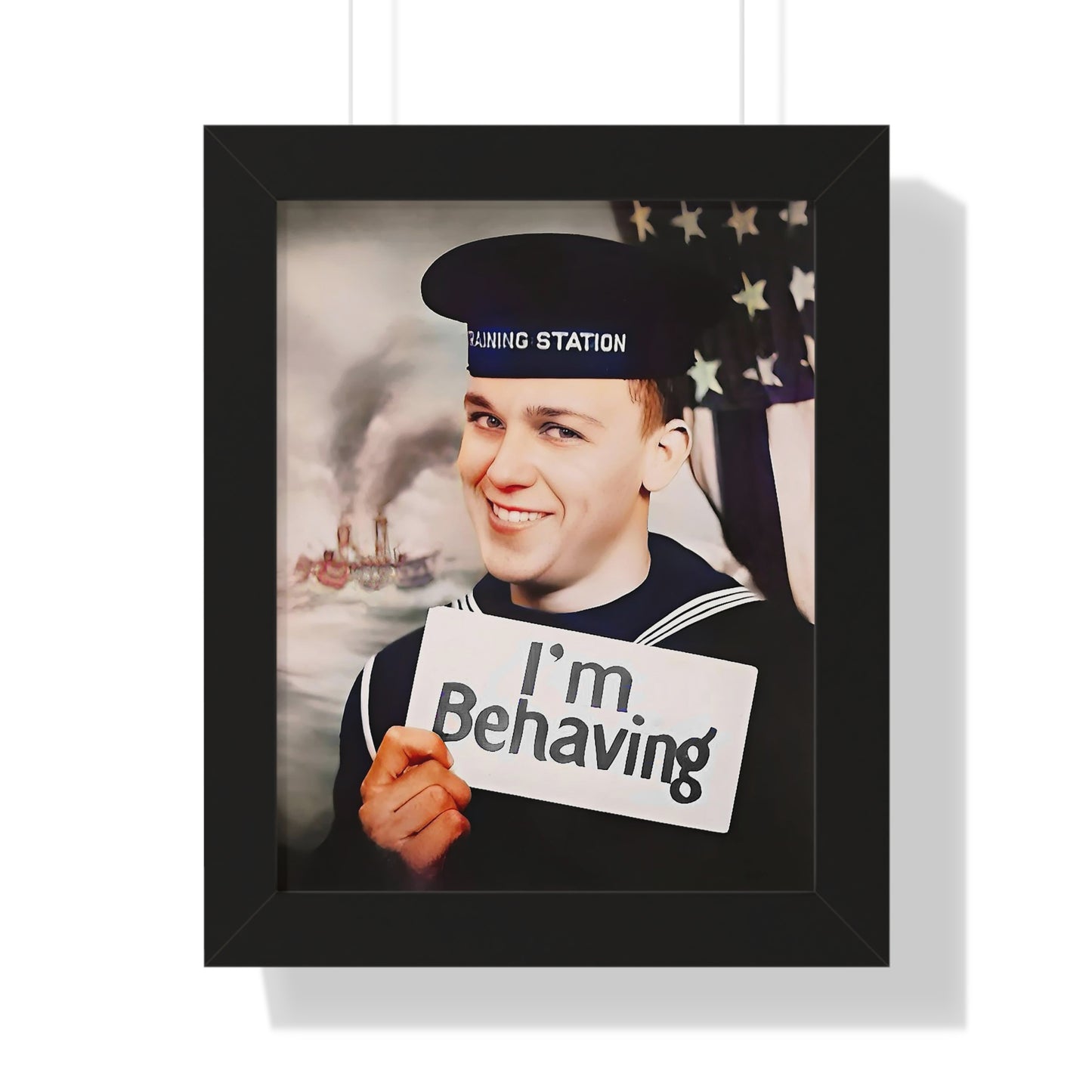 celibataire 002 | Framed Poster Vantage Sailor Photo Training United States Navy Gay LGBTQ Queer
