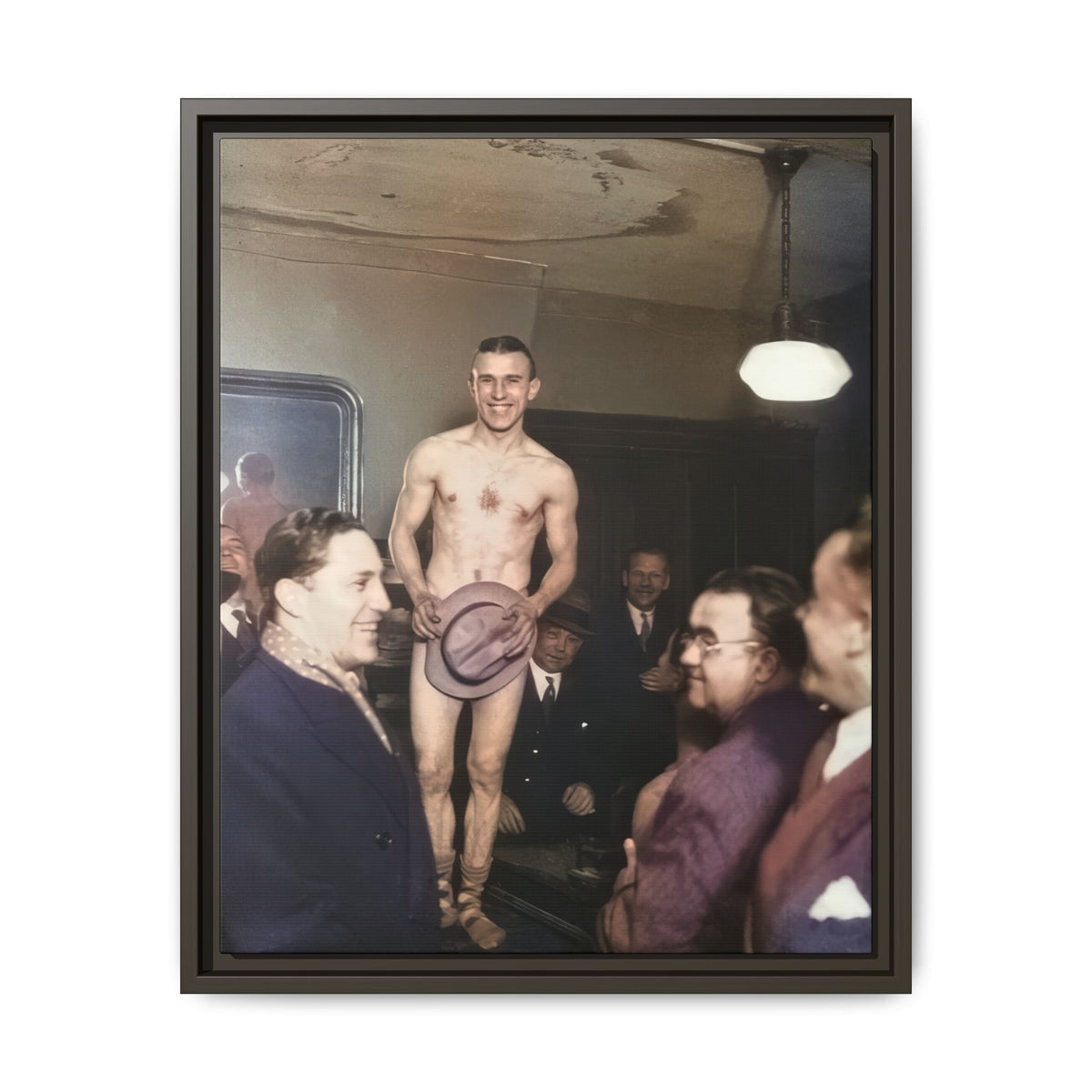 hommes 017 | Framed Vintage Photo - Matte Canvas