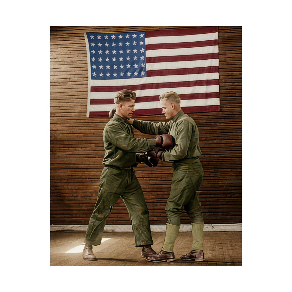 Athlétisme 034 | Military Boxing Training | Vintage Photography Poster