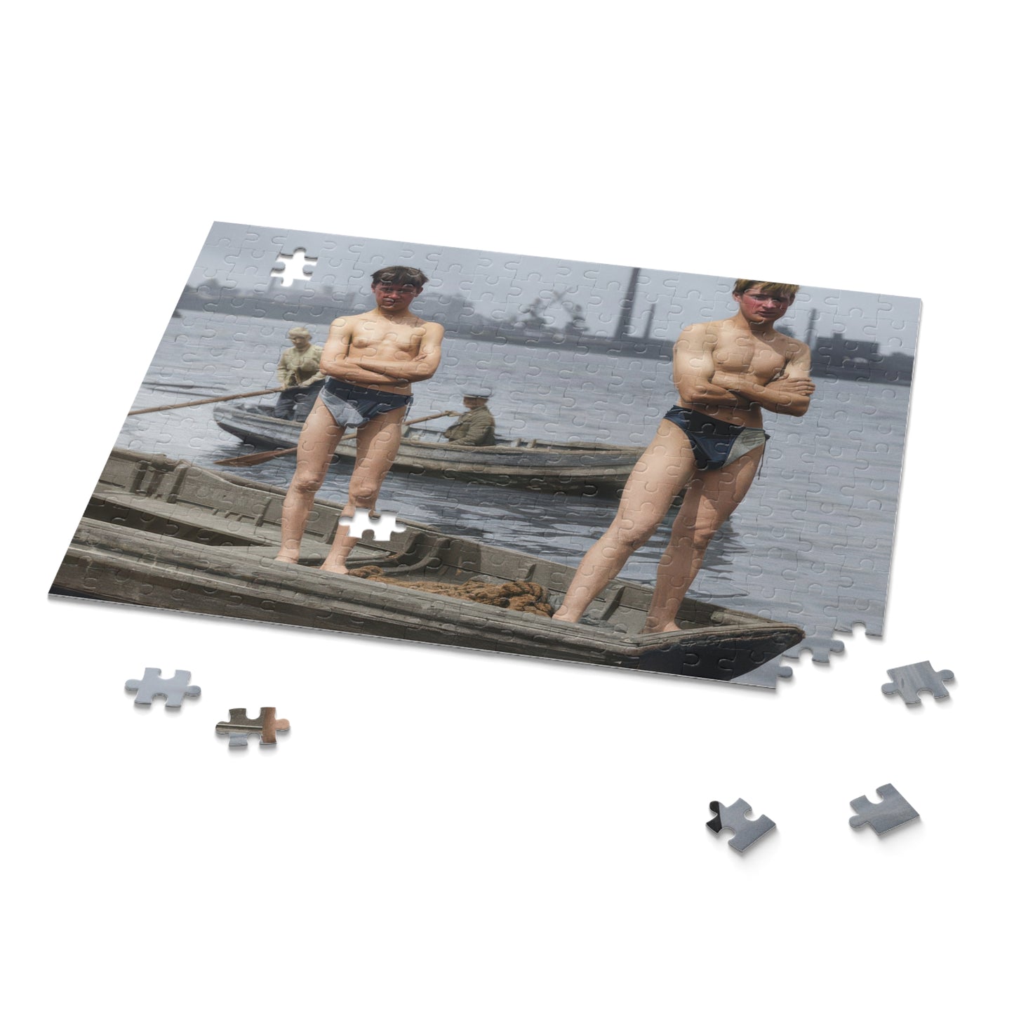 Harbor Swim Companions | Restored Historical Jigsaw Puzzle | nager 050
