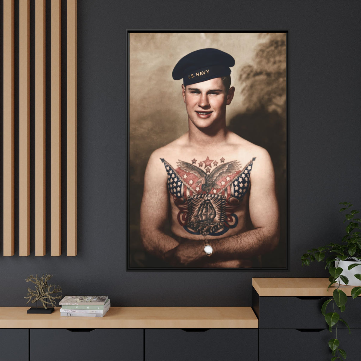 celibataire 037 | Framed Vintage Photo - Matte Canvas