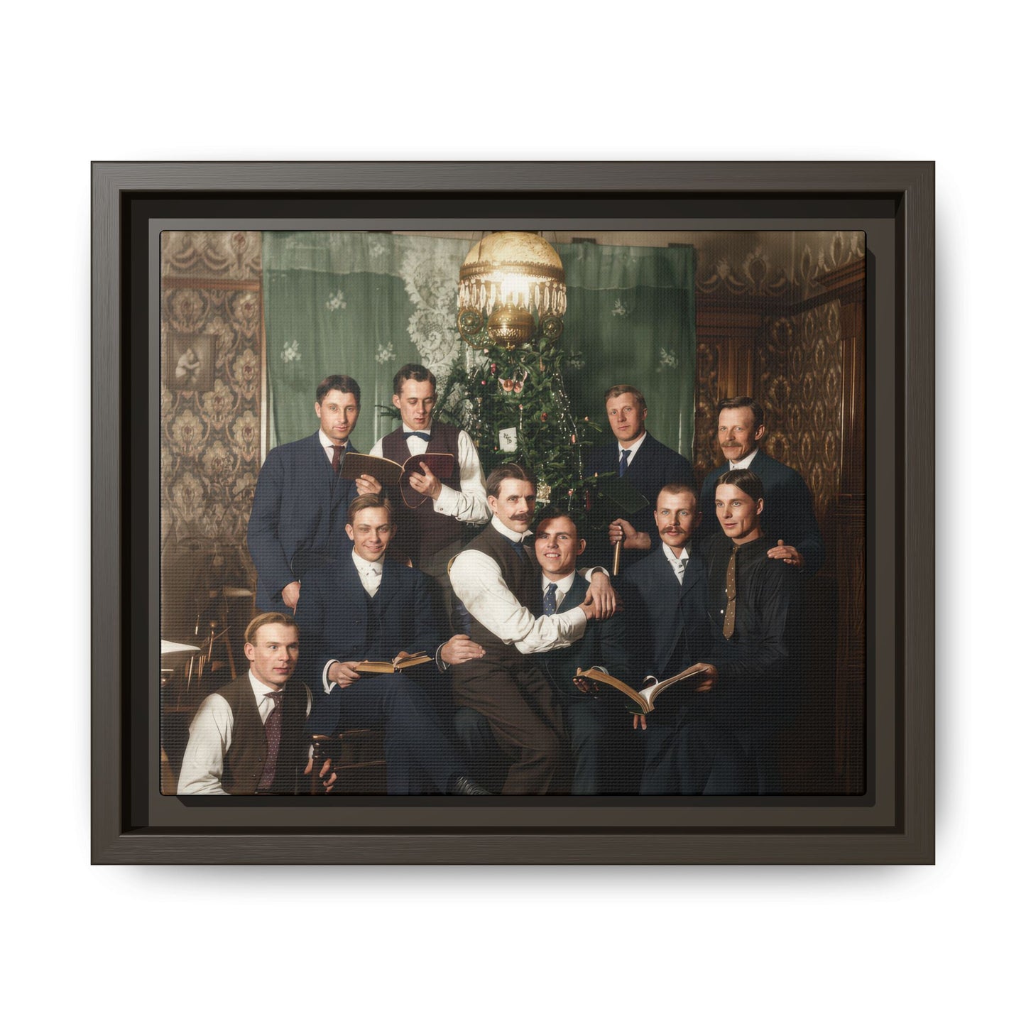 hommes 001 | Framed Vintage Photo - Matte Canvas