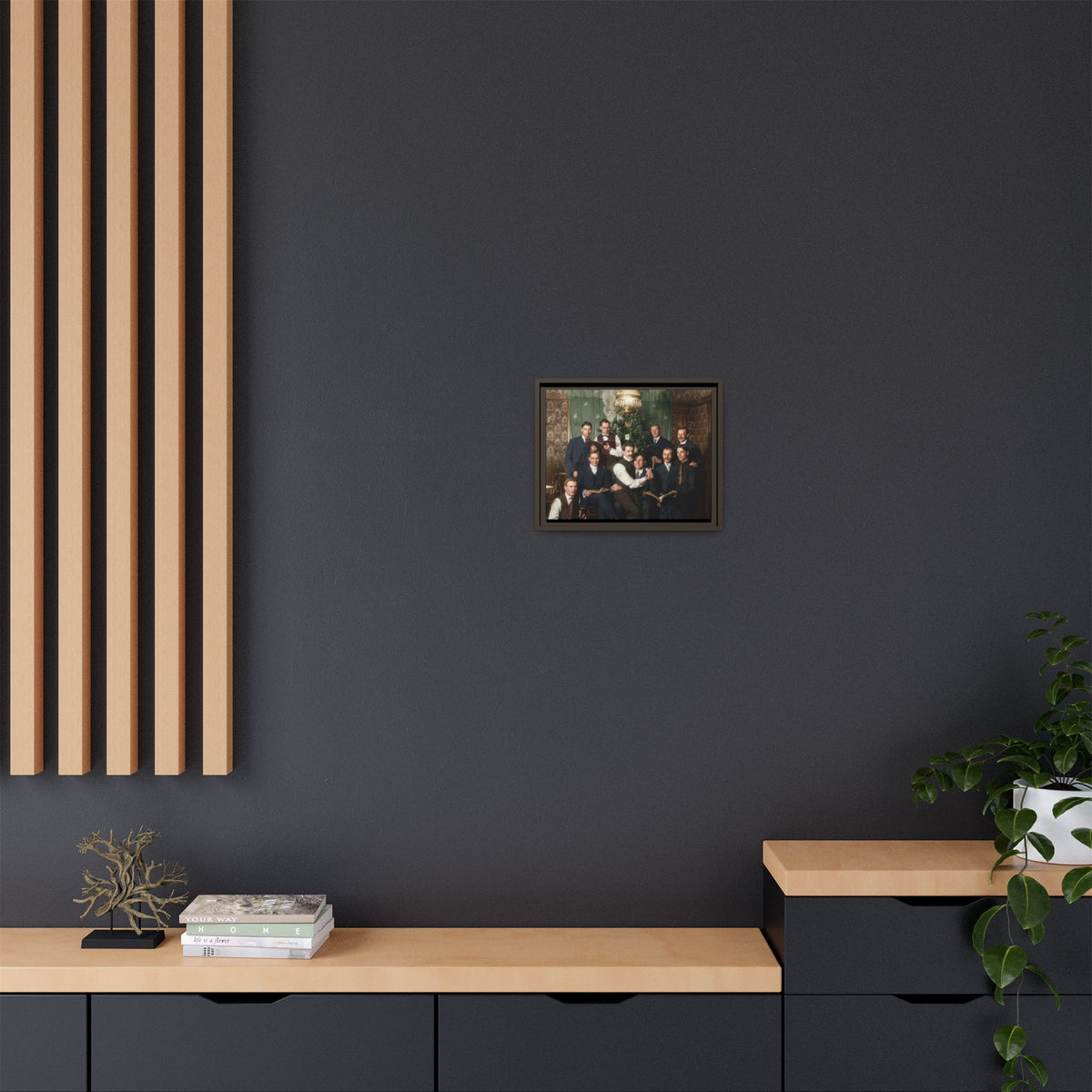 hommes 001 | Framed Vintage Photo - Matte Canvas