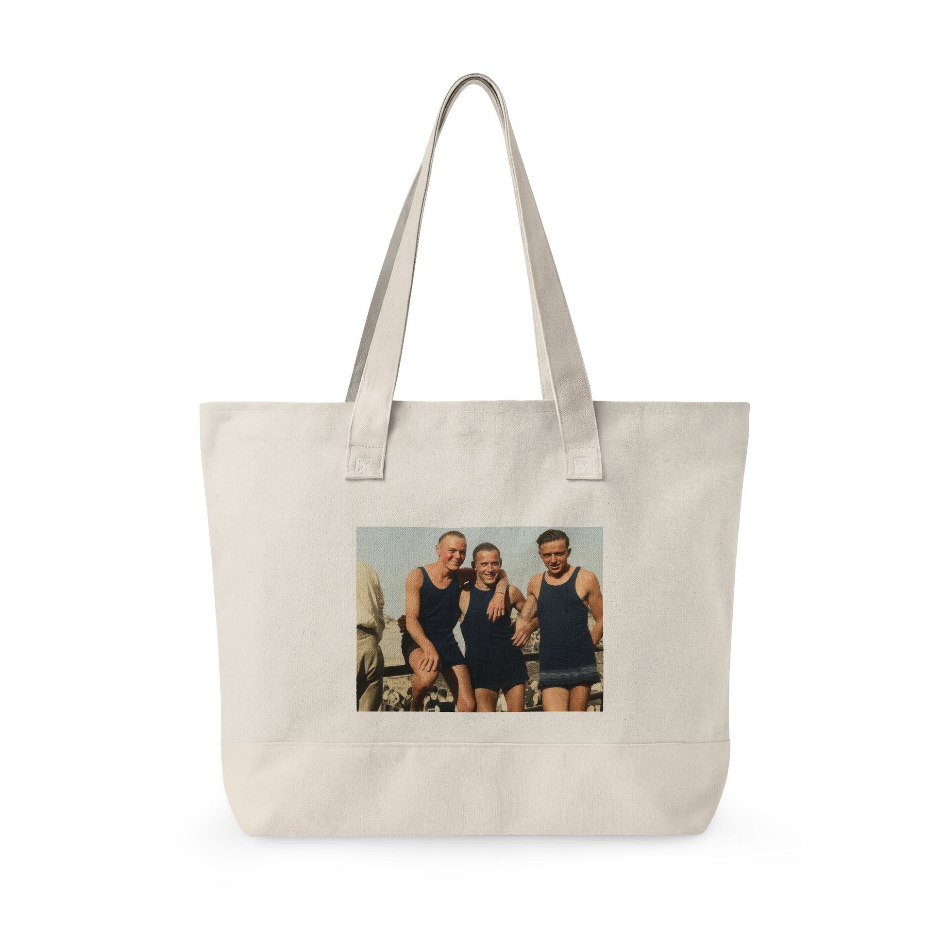 Restored vintage beach swim trio tote bag 