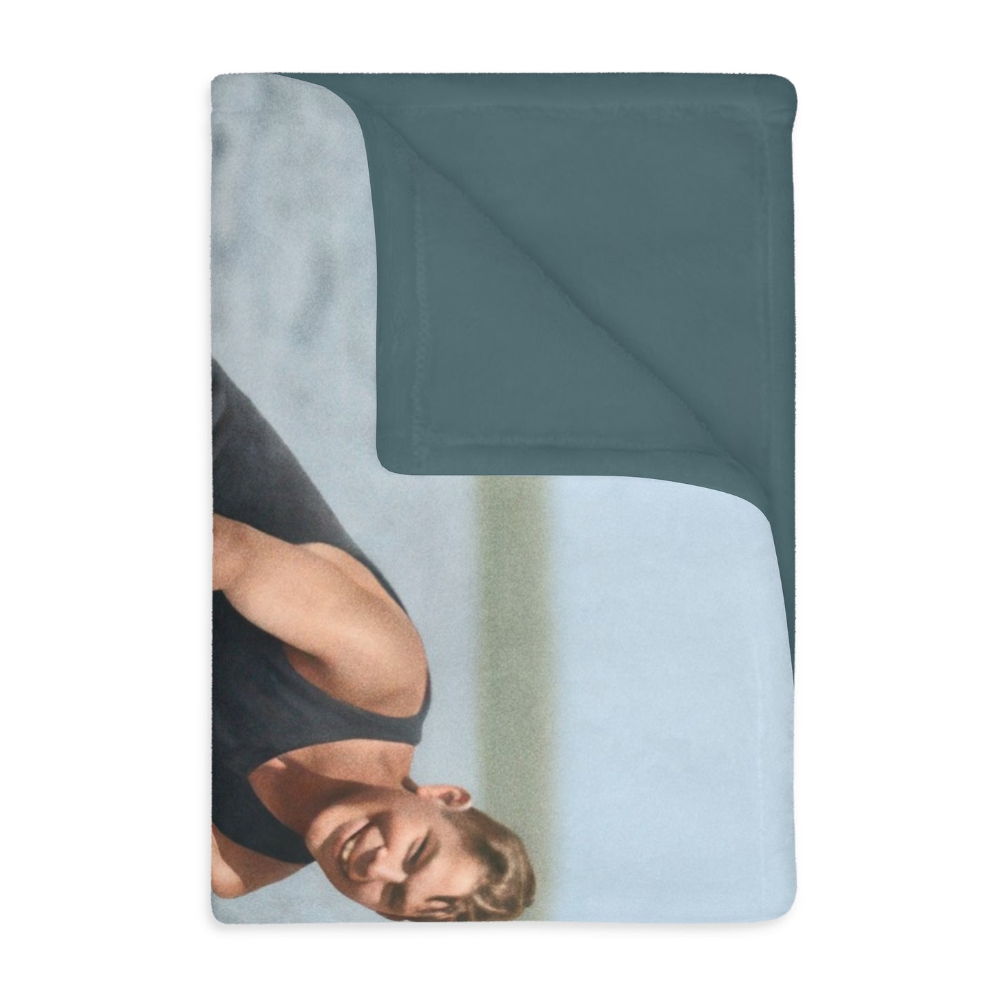 xHeirloom Sherpa Blanket – Early Aquaplaning Figure on Open Water, Restored Historical Image, Premium Fleece Throw (50x60, 60x80)