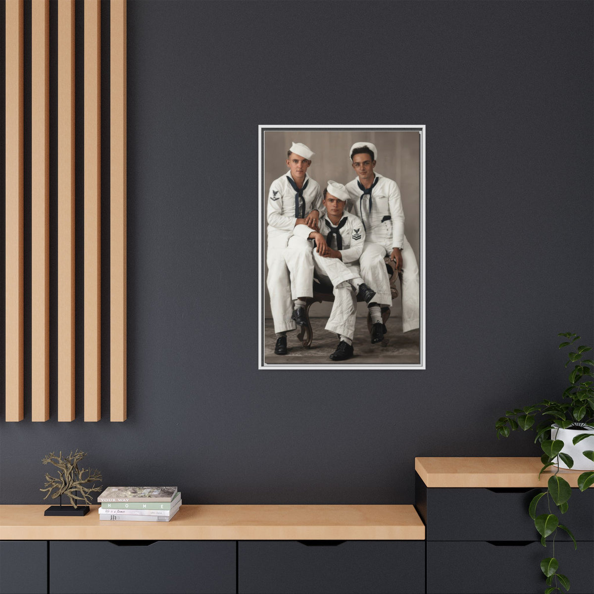hommes 008 | Framed Vintage Photo - Matte Canvas