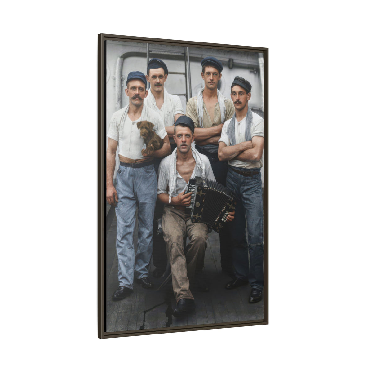 hommes 002 | Framed Vintage Photo - Matte Canvas