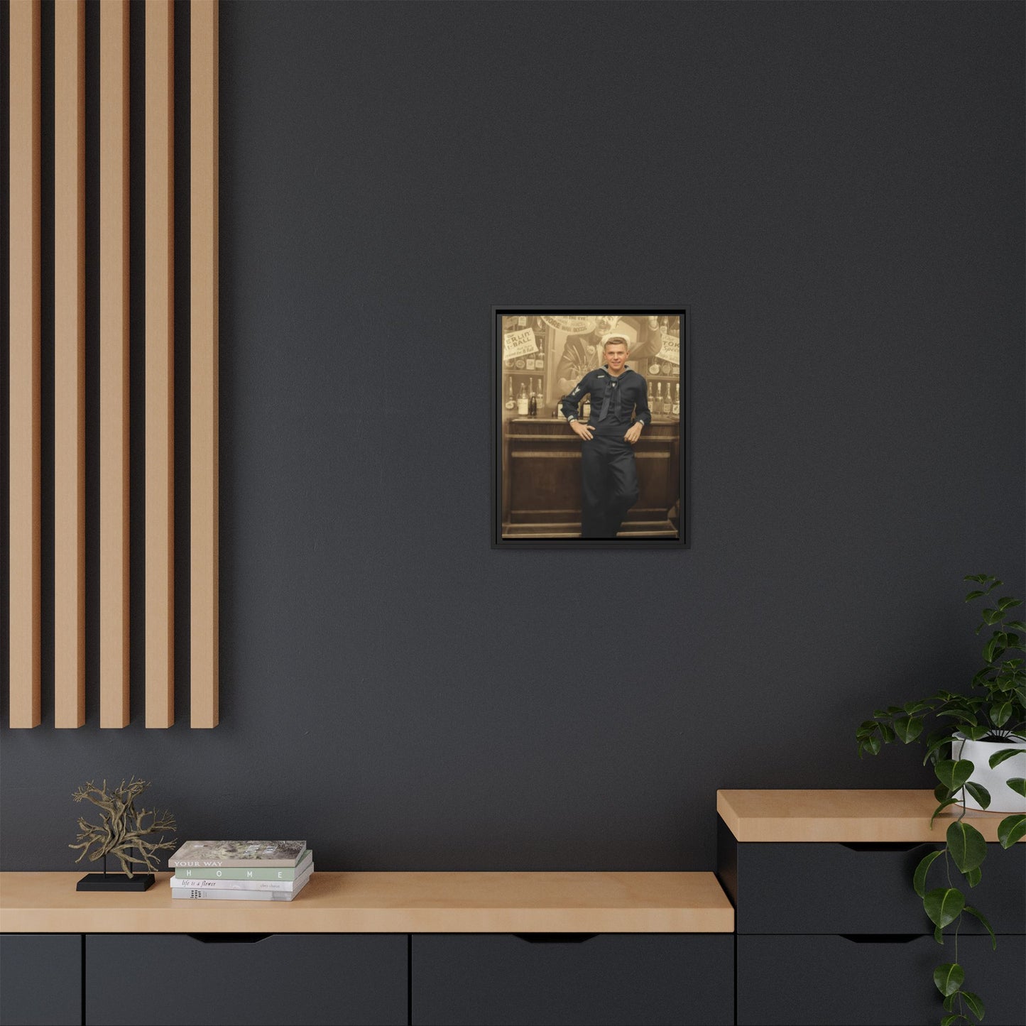 celibataire 006 | Framed Vintage Photo - Matte Canvas