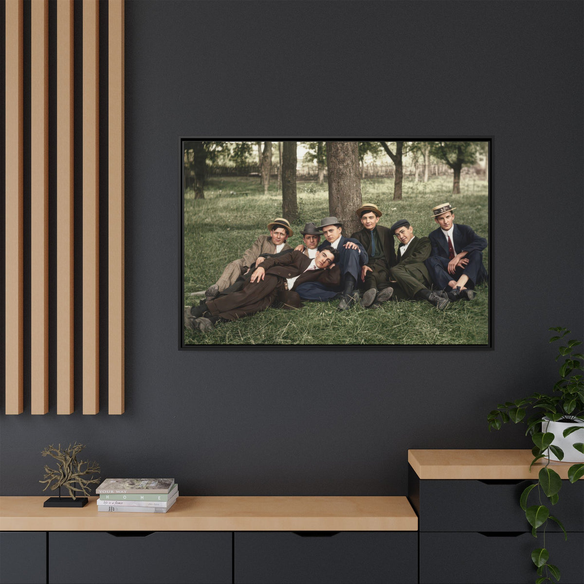 hommes 005 | Framed Vintage Photo - Matte Canvas