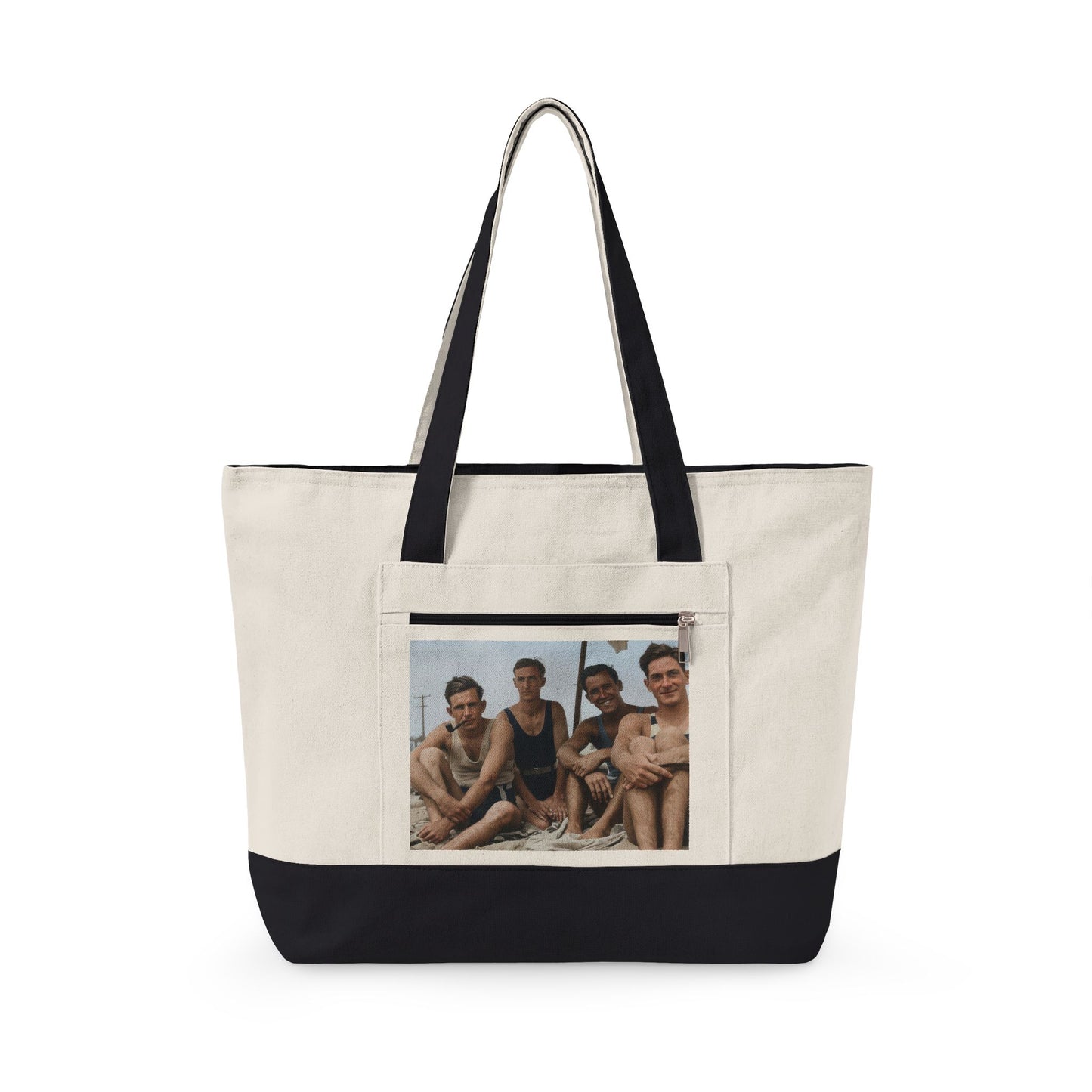 vintage swim group canvas tote design 