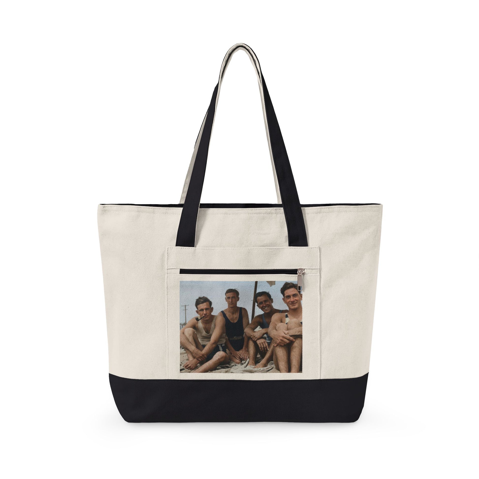 vintage swim group canvas tote design 