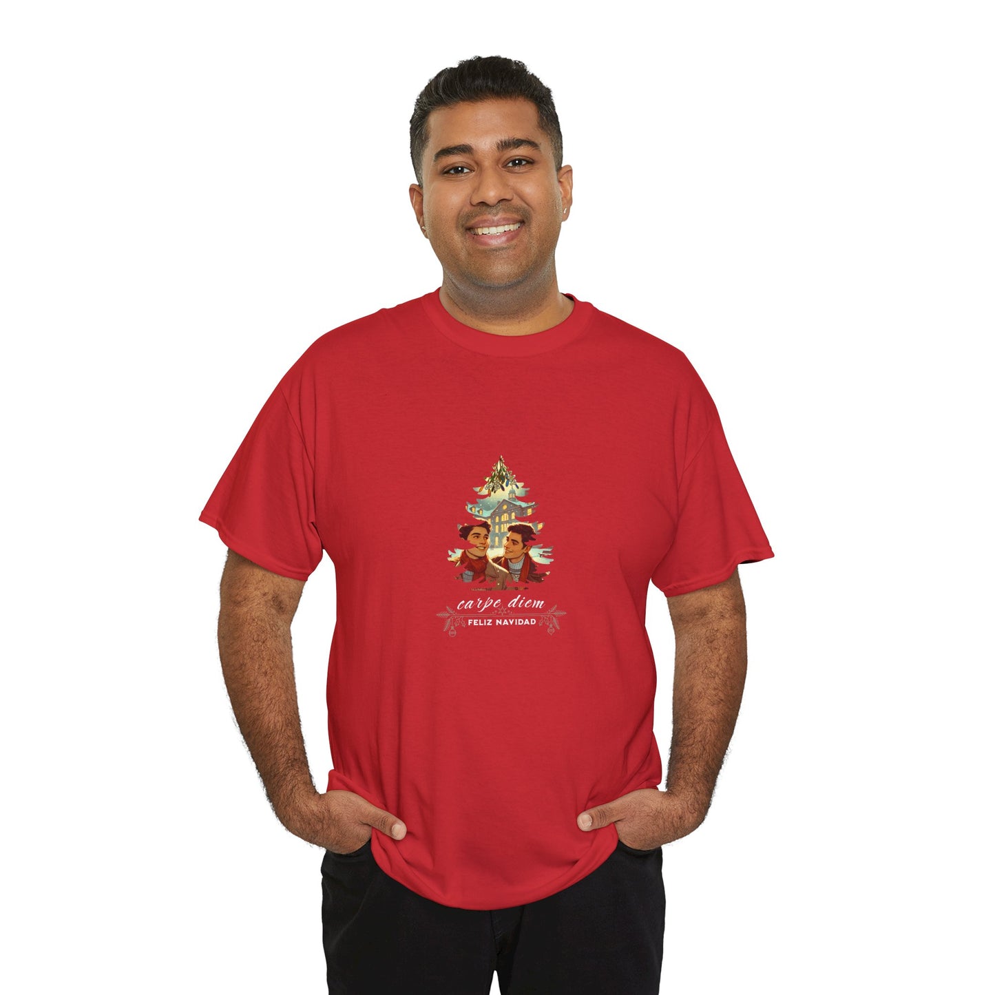 Carpe Diem - feliz navidad | Festive Pride T-Shirt Latino College LGBTQ Christmas Pride Mistletoe