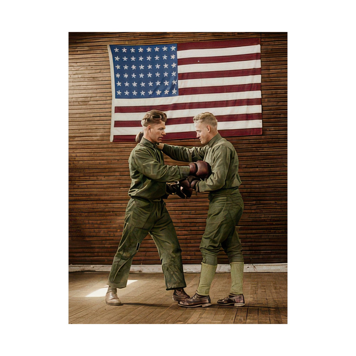 Athlétisme 034 | Military Boxing Training | Vintage Photography Poster