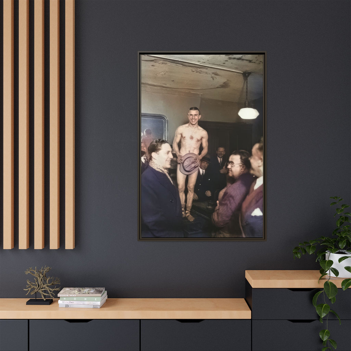 hommes 017 | Framed Vintage Photo - Matte Canvas
