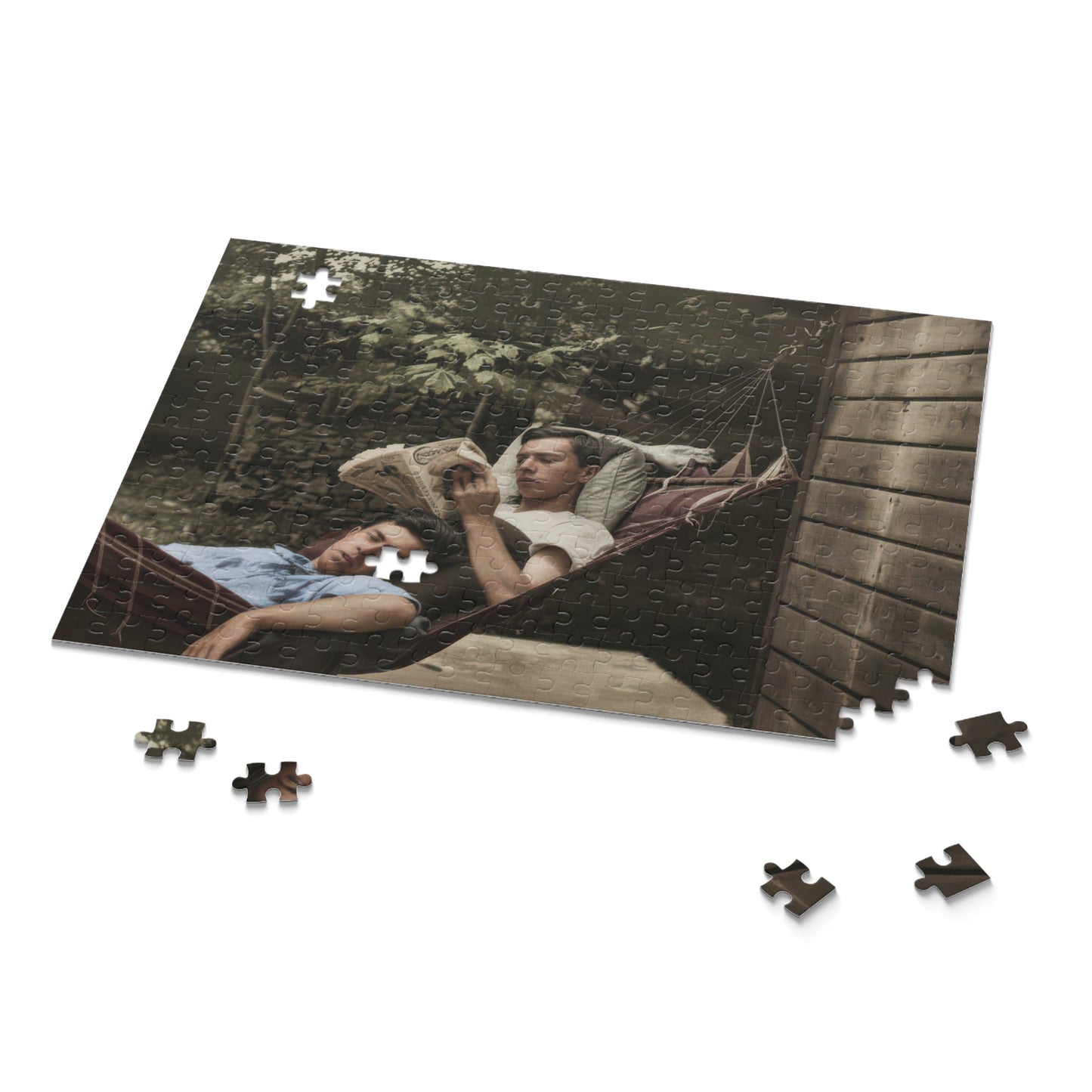 Hammock Afternoon Companions | Restored Historical Jigsaw Puzzle | paire 094