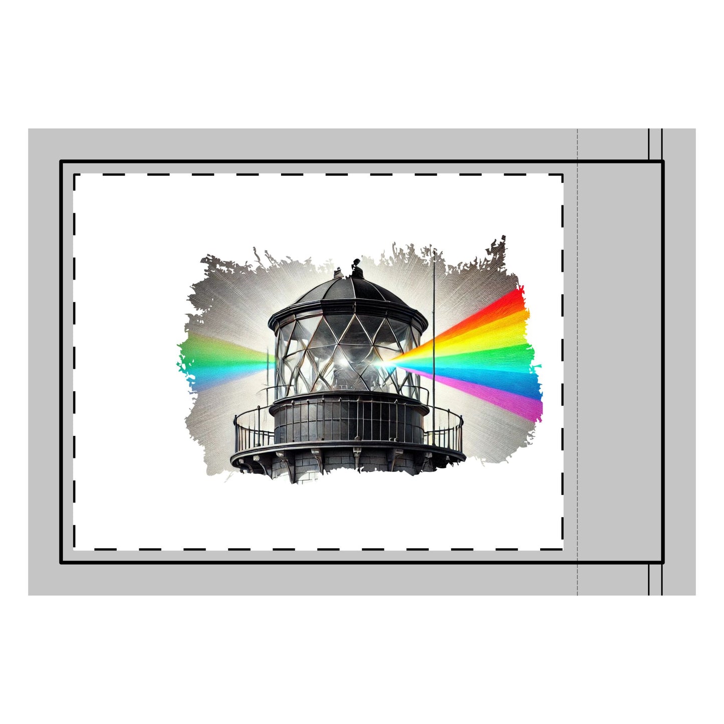 A vibrant Lighthouse Flag featuring a black and white lighthouse radiating rainbow-colored beams, symbolizing guidance, diversity, and unity. Perfect for celebrating inclusivity, safety, and pride at events and gatherings. LGBTQ Queer Gay Flag