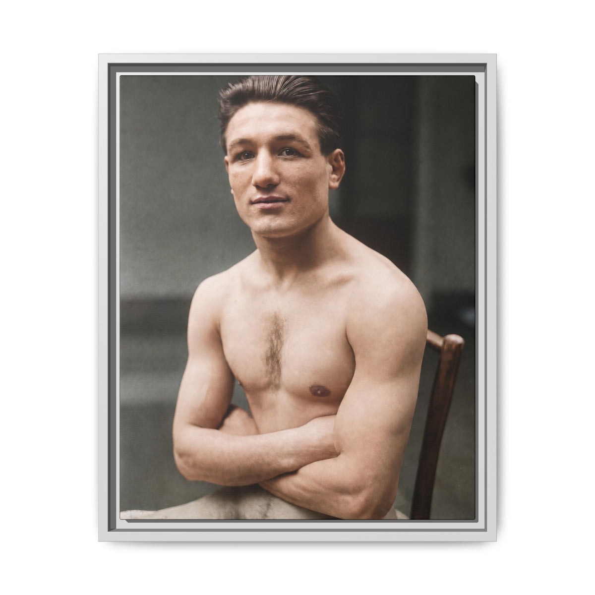 Restored vintage athlete photograph of André Routis for home gym, office, or sports-history decor 