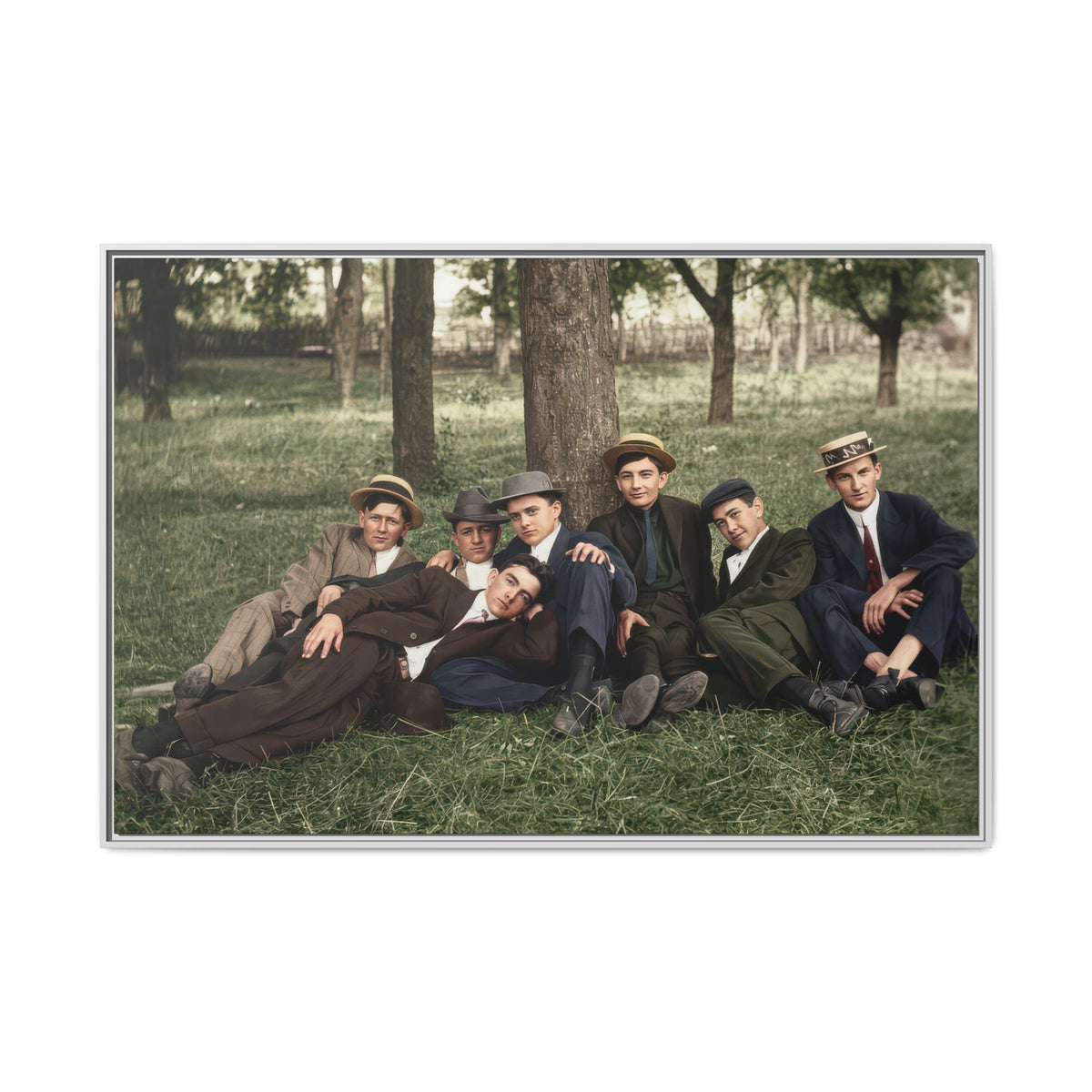 hommes 005 | Framed Vintage Photo - Matte Canvas