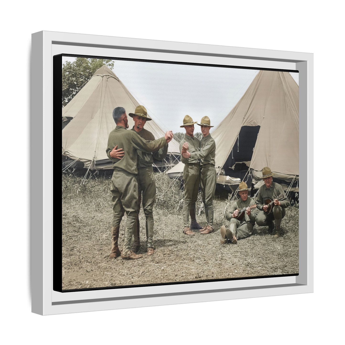hommes 006 | Framed Vintage Photo - Matte Canvas